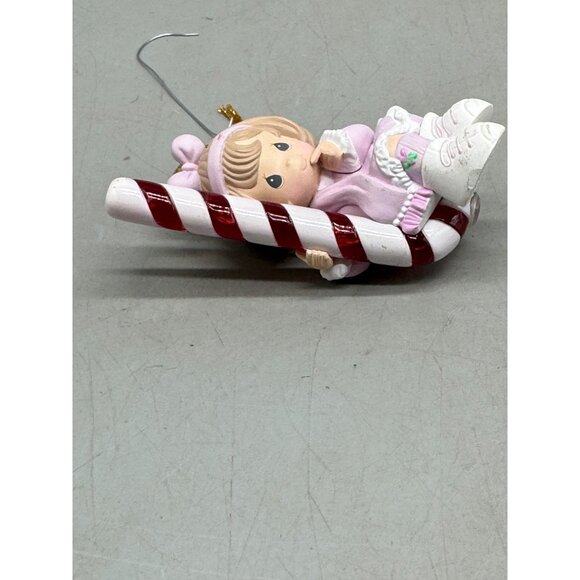 Brighten Up Christmas Vintage Precious Moments Ornament girl on candy cane READ - Picture 4 of 7